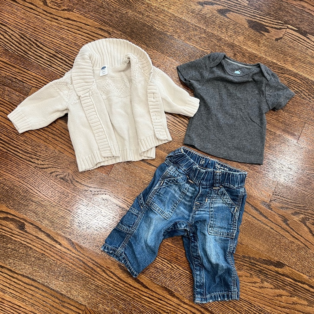 Cotton 3-6 month “Back to School” outfit